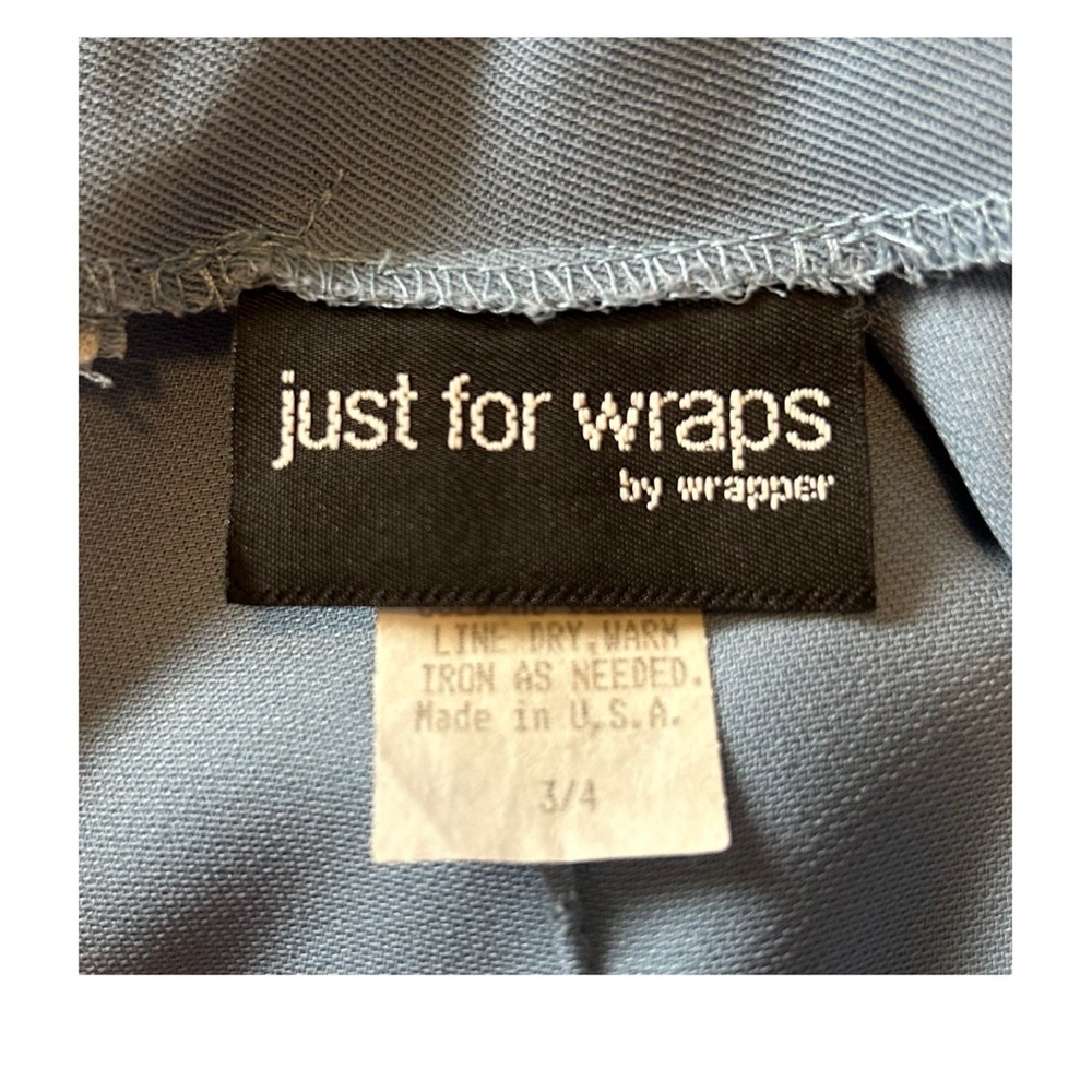 WRAPPER JUST FOR WRAPS Vtg Y2K Slate Blue A Line Mink Skirt Sz 3/4 Made in USA - Picture 12 of 16